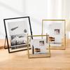 4/6Inch Metal Photo Frame Gold Black Rectangle Acrylic Transparent Surface Folding Picture Frame for Home Desktop Decoration