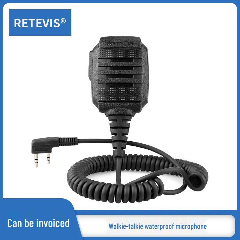 Retevis HK006 Водонепроницаемый наплечный микрофон с двумя контактами K-типа IP54 Радиостанция Микрофон