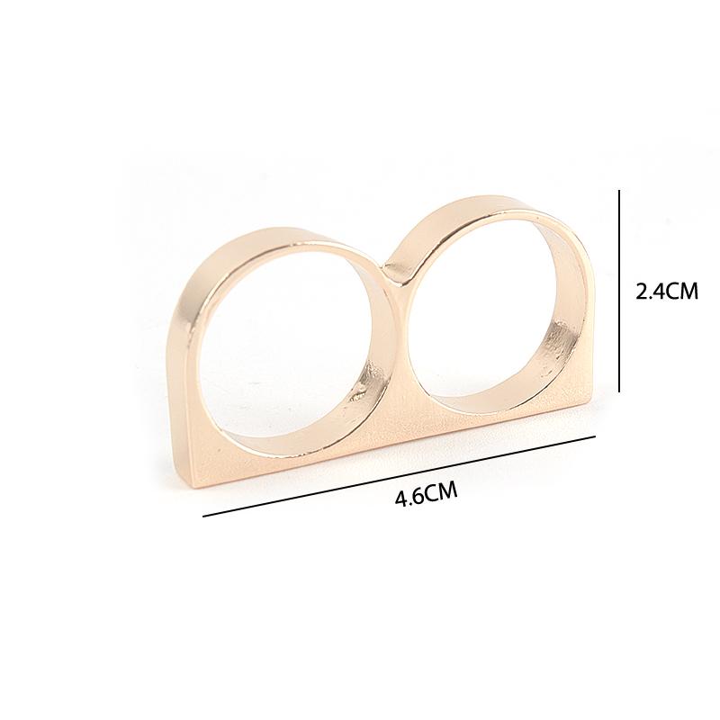 Кольца на два пальца, мужское металлическое твердое кольцо для вечерние, мятежные, индивидуальные украшения