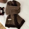 Осенне-зимний теплый утолщенный однотонный шарф для женщин, новый корейский стиль, вязаный универсальный платок, шарфы на шею