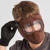 Windproof Face Warm Mask Winter Cap Ski Breathable Masks Fleece Face Shield Caps with HD Goggles Anti-fog Cycling Cap