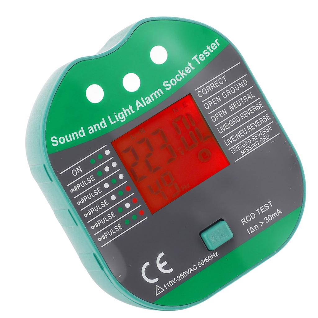 Socket Tester Electrical Outlet Sound Light Alarm Voltage Checker Detector