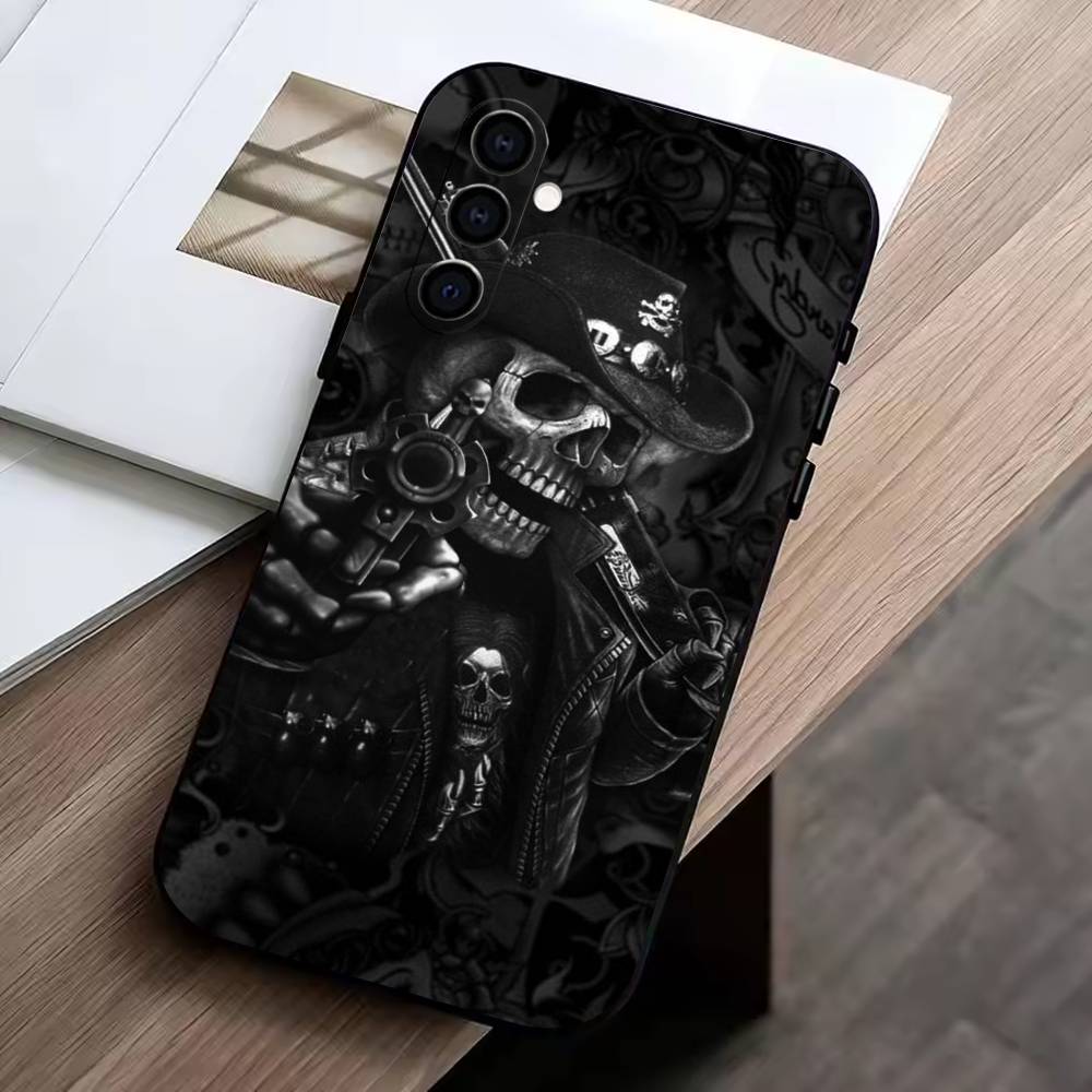 Чехол для телефона Reaper Skull Skeleton Gun-RSG Черный Силиконовый Мягкий Для Samsung Galaxy A73,A72,A71,A70,A53,A52,A51