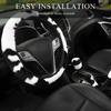 Cow Print Car Accessories Set, Soft Fluffy Plush Cute Cow Steering Wheel Cover & Handbrake Cover, Warm Furry Cow Print Armrest Mat & Shift Gear