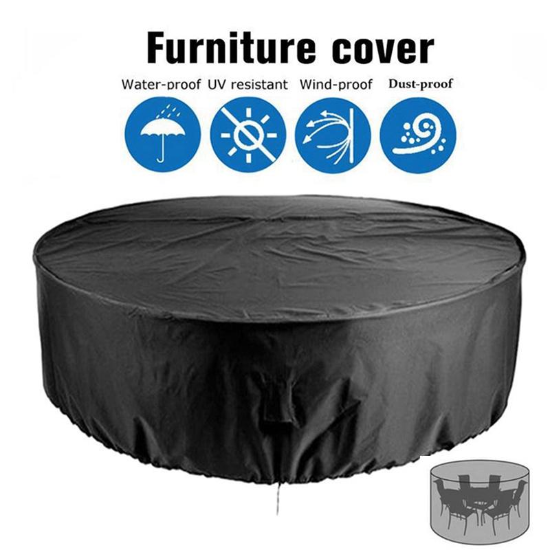 Круглый чехол для стола водонепроницаемый для защиты патио и сада