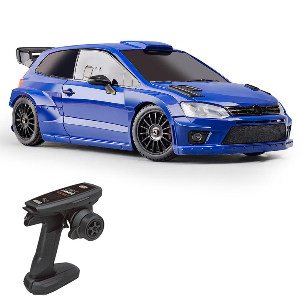 Машинка на радиоуправлении, игрушечная машинка 1/28 2,4 ГГц, полноприводная, со светодиодными фарами, 3 батарейки, шины для дрифта, электрическая