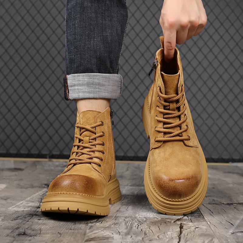 Ретро Новые Высокие Кеды Замшевая Кожа Новое Поступление Ботинки Челси Мужская Мода Ботильоны Мужские Повседневные Британский Стиль Короткие Ботинки