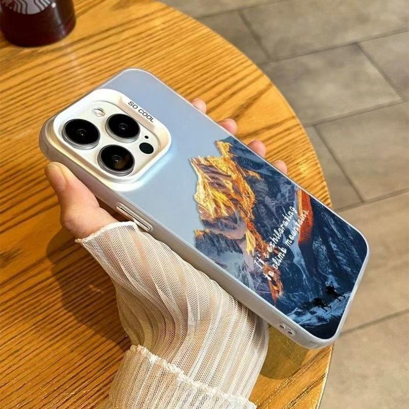 English-language Zhaojinshan compatible Apple 16 Pro Max phone case, iPhone 17, 15 Pro landscape, 14 Pro trendy