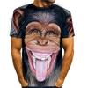 Monkey Casual Mens 3D Shirt For Birthday Black Summer Men'S Tee Funny Shirts Animal Orangutan Graphic Prints Crew Neck 3D Daily Holiday Short