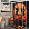 Halloween Cats Pattern Bathroom Shower Curtain With 12  Hooks Home Bathroom Decor And Accessories