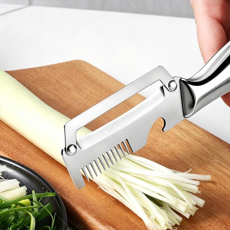 Многофункциональная овощечистка из нержавеющей стали для кухни, для нарезки фруктов и овощей, с деревянной/стальной ручкой