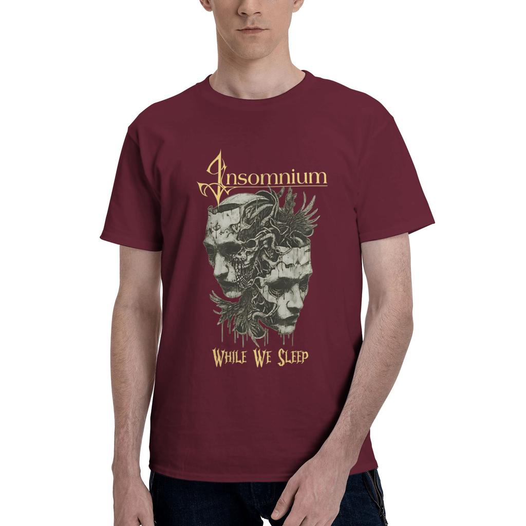 While we sleep Mens T Shirt Insomnium Fashion Tee Shirt Short Sleeve Round Neck Cotton Classic Clothing TShirt