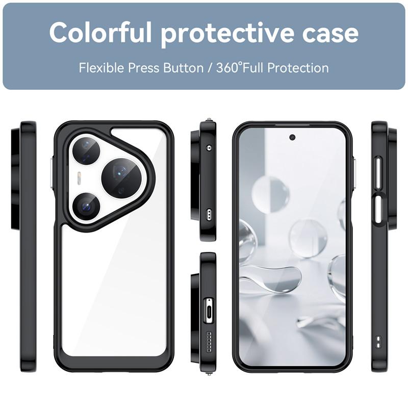 For Huawei Pura 80 Pro Plus Case Huawei Pura 80 Pro Cover TPU Border Acrylic Backplane Protective Phone Cases Pura 80 Pro+