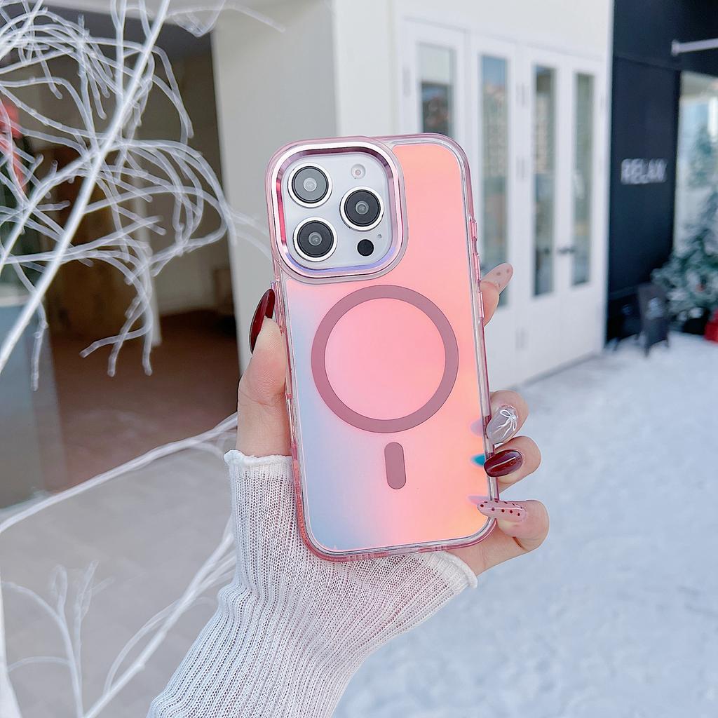 Чехол для iPhone 16 Pro, совместимый с MagSafe, меняющий цвет, задняя крышка из ТПУ для телефона