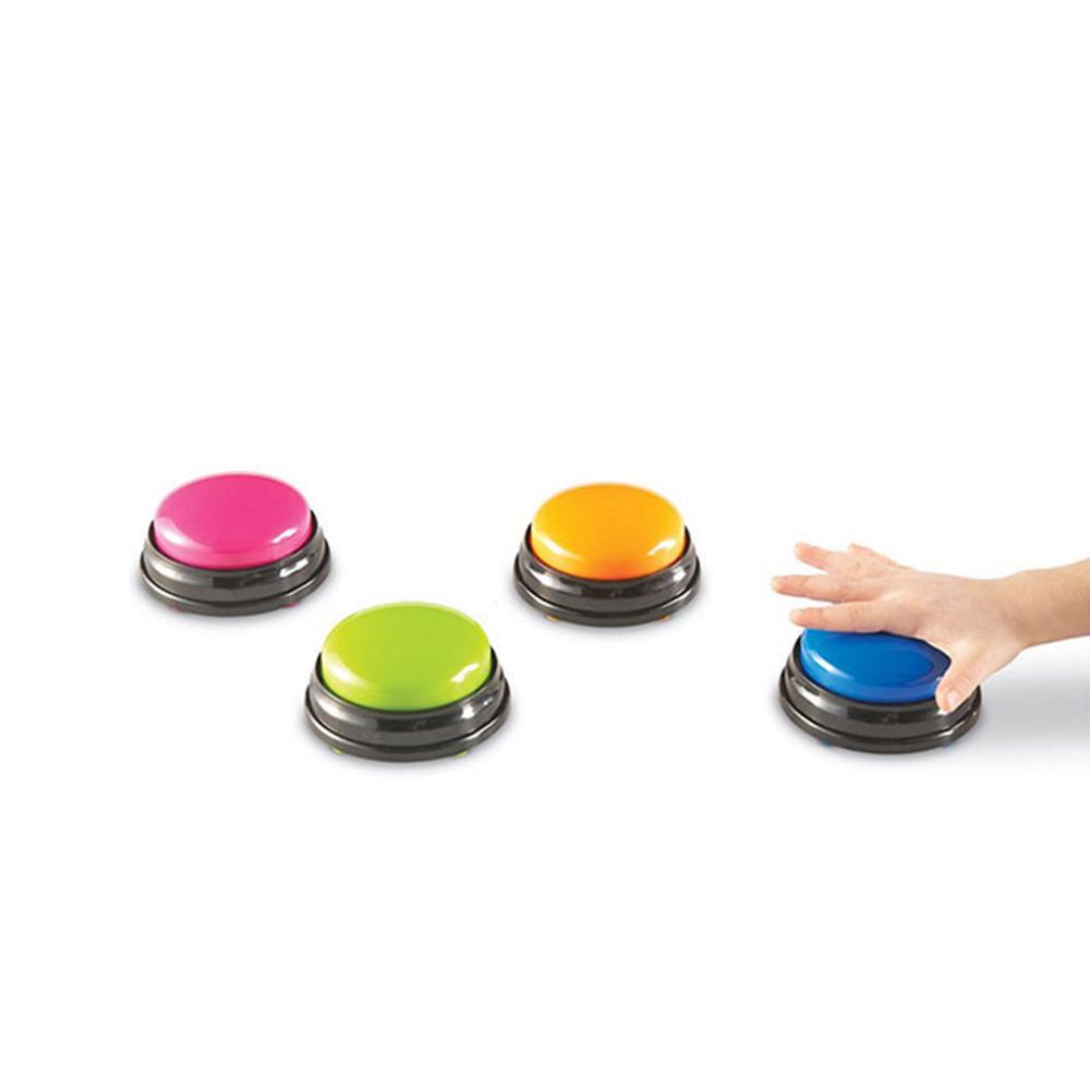 Recording Sound Button Small Size Easy Carry Voice for Kids Interactive Toy Answering Buttons Orange+Pink+Blue+Green Noise Maker