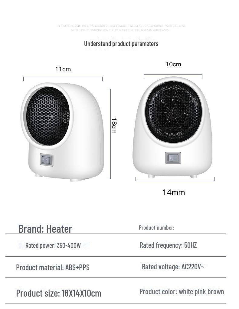 Compact 110V Touchscreen Electric Heater for Quick Desk and Home Use