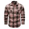 Men S Vintage American Style Cleanfit Short Sleeve Plaid Shirt