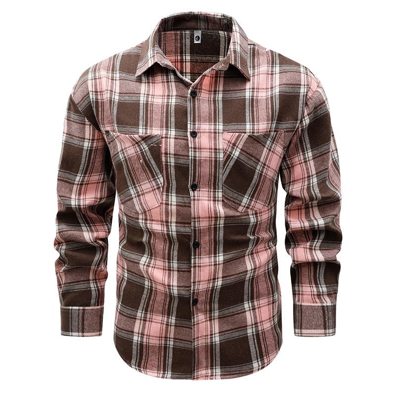 Men S Vintage American Style Cleanfit Short Sleeve Plaid Shirt