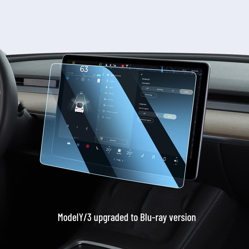Комплект защиты экрана и консоли для Tesla Model 3/Y Yoke: Закаленное стекло и HD-пленка