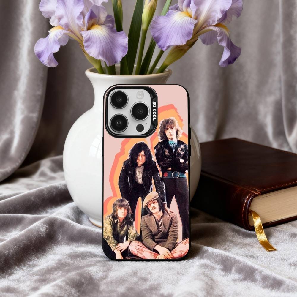 Крутой чехол для телефона Rockin L-Led Z-Zeppelin BAND для iPhone17,16,15,14,13,12,11 Plus,Pro Max Конфетный Серебряный Покрытие Внутри