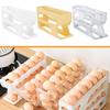 New Refrigerator Automatic Rolling Slide Type Egg Storage Boxes Egg Tray Fresh Keeping Boxes Refrigerator Side Door Kitchen Tool