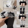 1 Pair Lace Ruffle Calf Sock for Kids Girl Fashion Frilly Bowknot Sock for Children Spring Summer Soft Cotton School Sock
