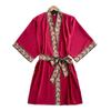 Ice Silk Nightgown, Simple Home Wear for All Four Seasons, Sexy Mid-length Carousel, Bathrobe, New Chinese-style Bathrobe for Women