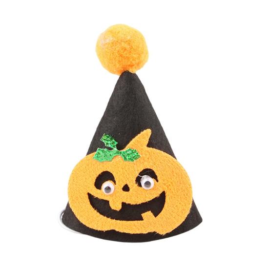 Halloween Pet Accessories Pointed Hat, Cute Ghost Witch Pumpkin Cat Pom-pom Hat for Cats And Small Dogs Holiday Party Accessory Lightweight