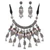 Этническое дизайнерское оксидированное серебро, антикварное афганское традиционное ожерелье с кисточками хасли, серьги-колье, ювелирные изделия для женщин и девочек