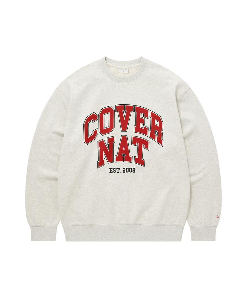 COVERNAT Arch Lettering Sweatshirt Oatmeal