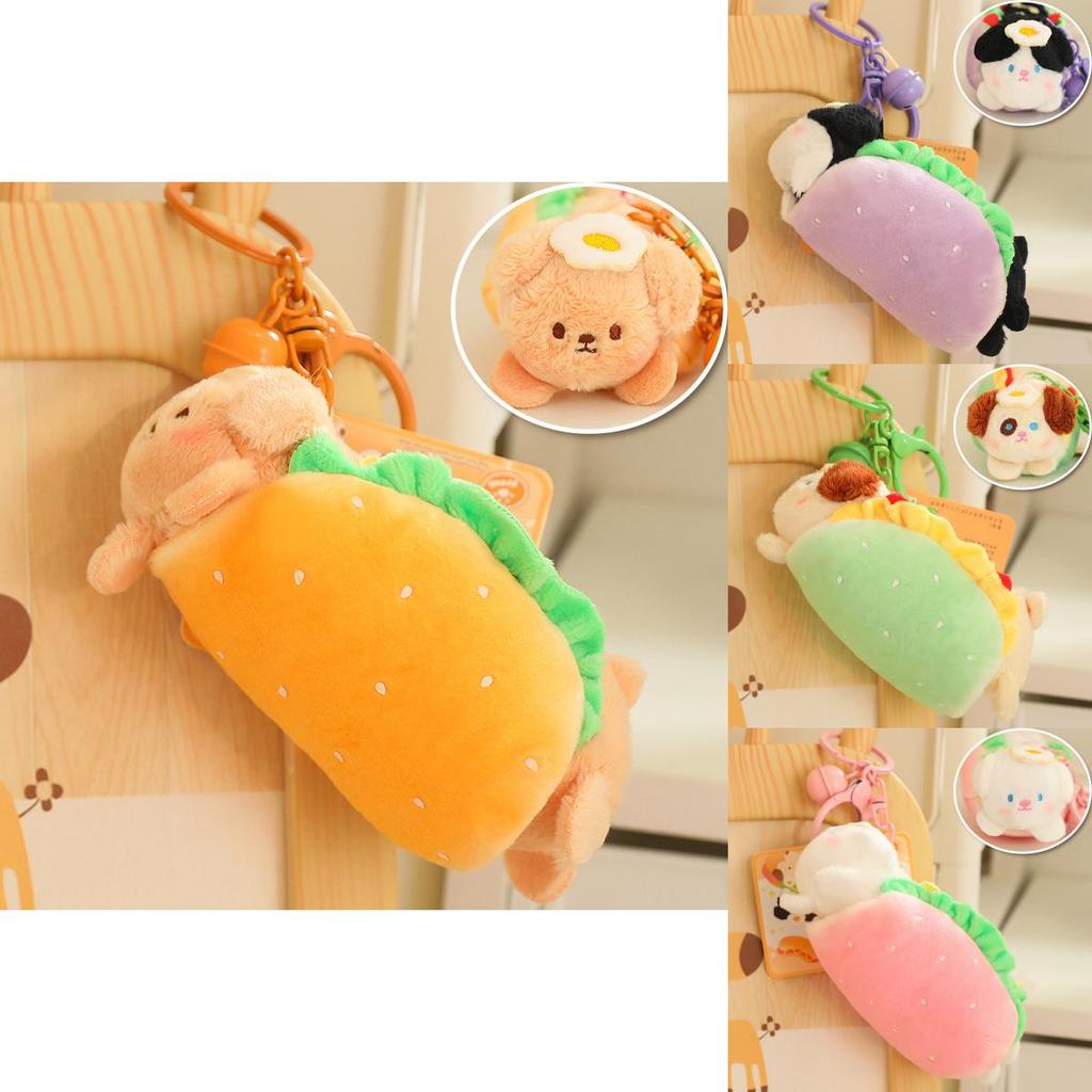Adorable Plush Hot Dog Keychain Cute Dog Plush Pendant Bag Charm For Kids