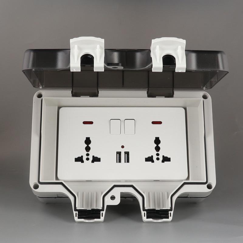 British Outdoor Waterproof IP66 Socket, European/German Standard Waterproof Box