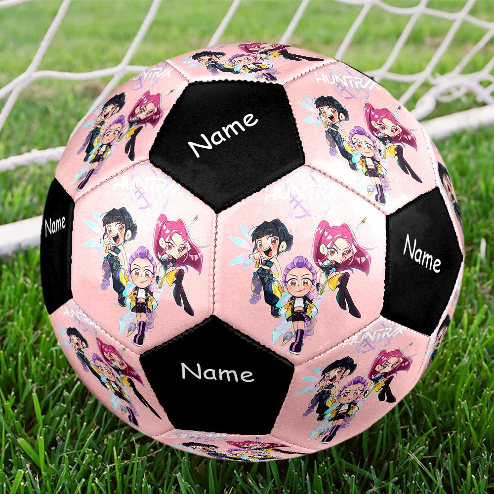 Custom Name KPop Demon Hunters Theme Size 5 Soccer Ball, Suitable for Both Indoor and Outdoor Matches, a Gift Suitable for Everyone.