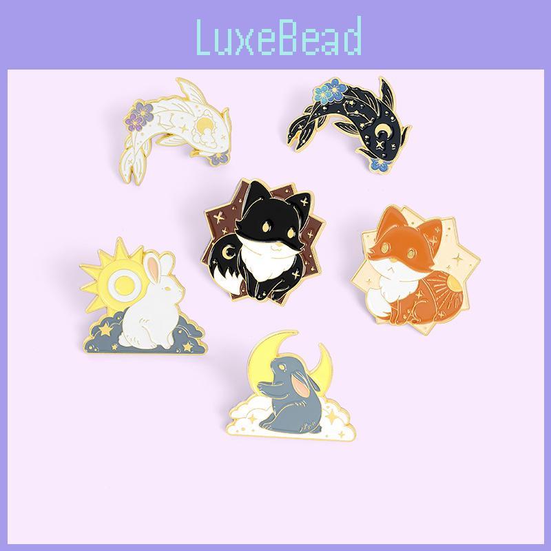 Креативная брошь для пары животных, крутая мультяшная брошь с дизайном рыбок тай-чи, черный и белый кролик