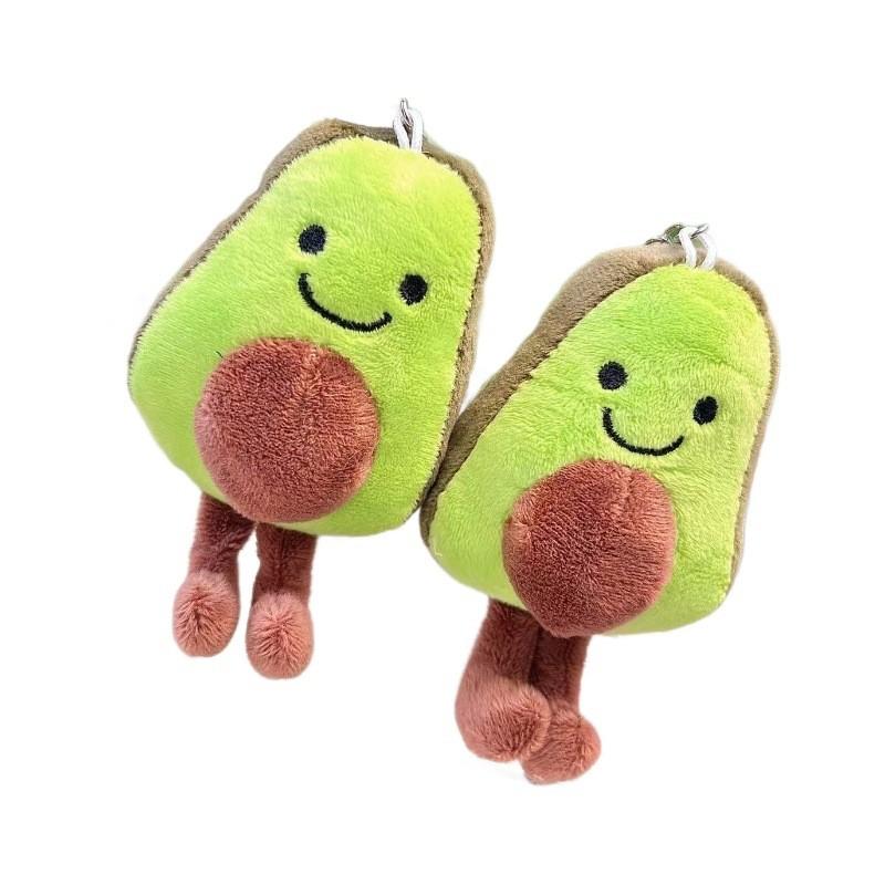 Playful Capybara Avocado Plush Toy Adorable Keychain Perfect For Bag Accessories
