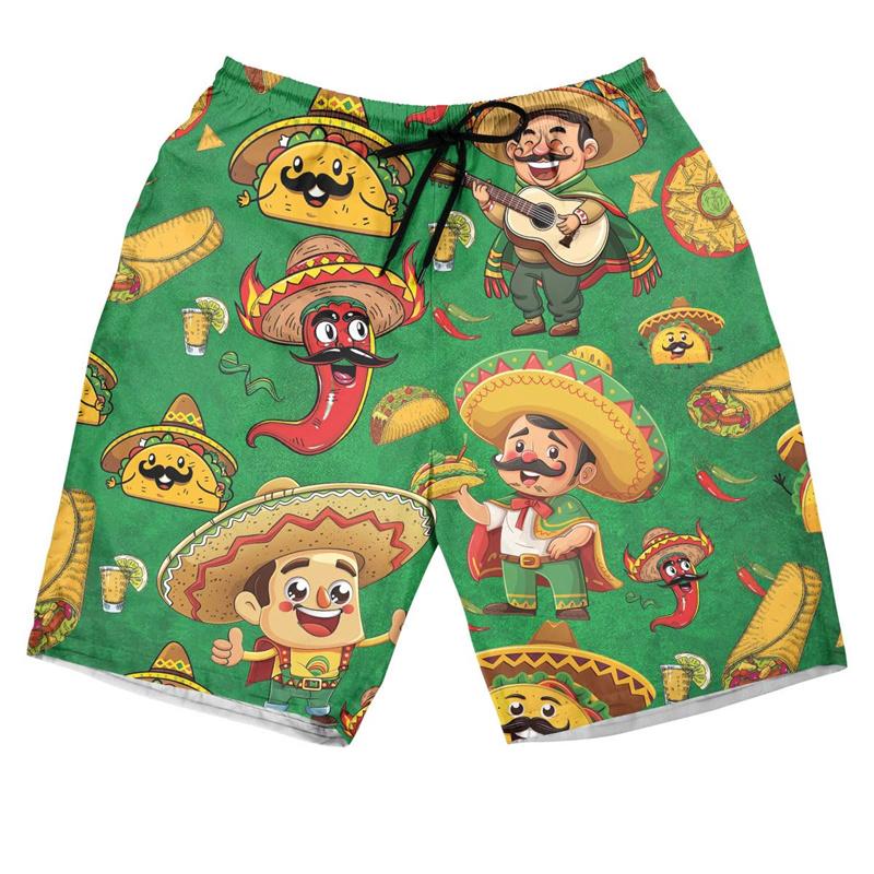 Mexican Chilli 3d Printing Beach Shorts Men Tropical