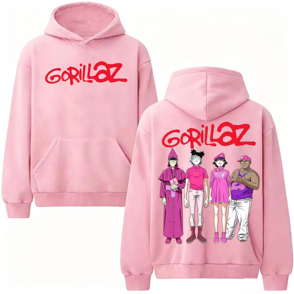 2026 Rock Band Gorillaz Russel Album Tour Merch Hoodie Men Women Fashion Gothic Harajuku Sweatshirt Warm Yet Not Bulky for Autumn & Winter