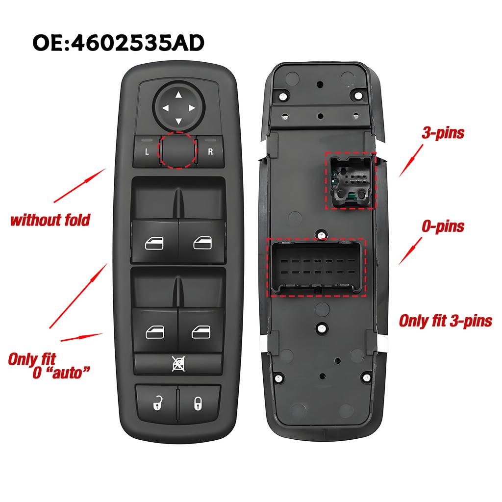 4602535AD 4602535AG 3-pin For Chrysler Jeep Grand Cherokee,Dodge Journey,Fiat Freemont,Power Master Window Control Switch Button