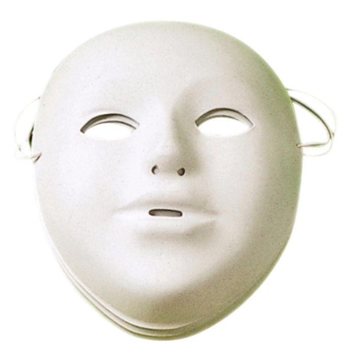 MégaCréa DIY - Masques enfant en plastique blanc 15 x 18 cm x 5 pièces