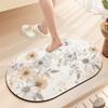 Rose Anti Slip Bathroom Absorbent Floor Mat Household Quick Drying Foot Mat Bathroom Bedroom Carpet