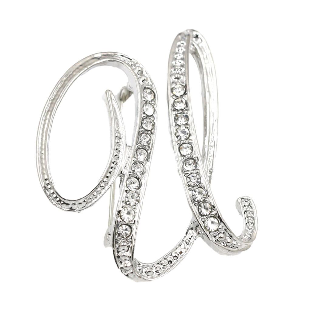 Английская буква брошь с цветком на груди из сплава с бриллиантами, наполненными водой, булавка для аксессуара одежды