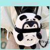 Panda Plush Bag With Zipper Closure For Daily Use And Cute Cartoon Style