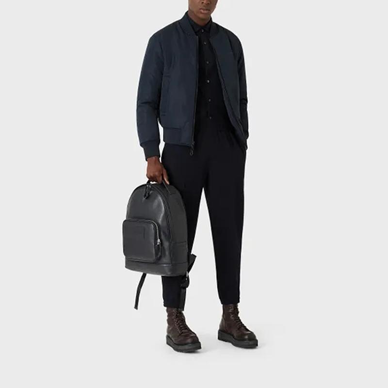 Emporio Armani Однотонная узкая рубашка с длинным рукавом для мужчин Глубокий темно-синий 8N1CG11JUVZ0920