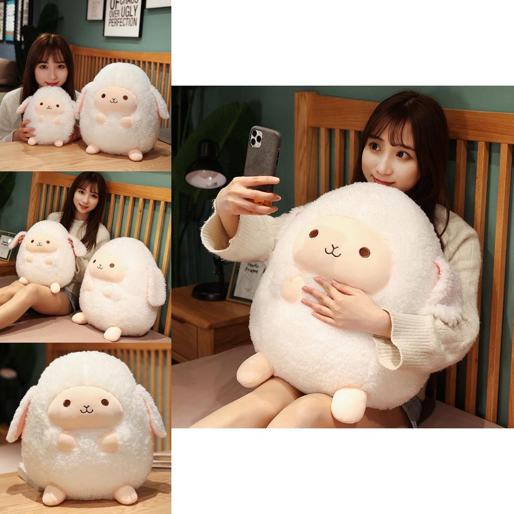 Adorable Plush Sheep Toy Cute Chubby Lamb Stuffed Animal For Girls Bedroom Decor