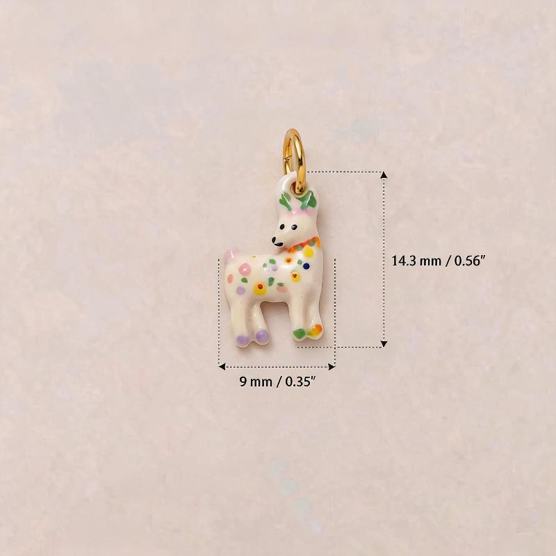 Cute Hand Painted Ceramic Animal Pendants Lovely Cartoon Designs Perfect For Diy Jewelry Making Necklace Bracelet Crafts