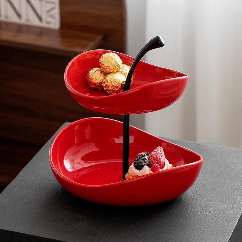 MOMO Fruit Plate Home Living Room Coffee Table Ornaments Candy Dish Placed Snack Tray Multi-layer High-grade Fruit Plate