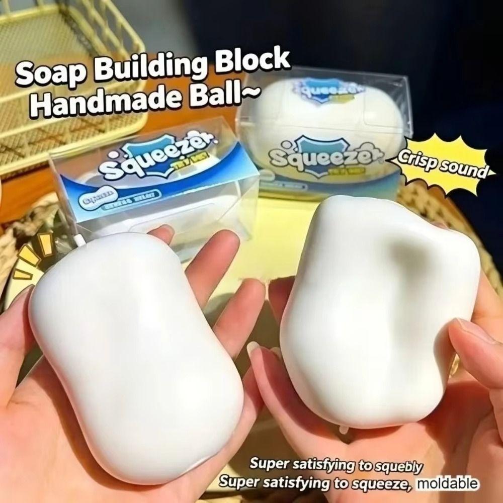 Shapeable Soap Ball Squishy Round Blocks Filled Sensory Fidget Ball Crispy Squishy Adult Kids