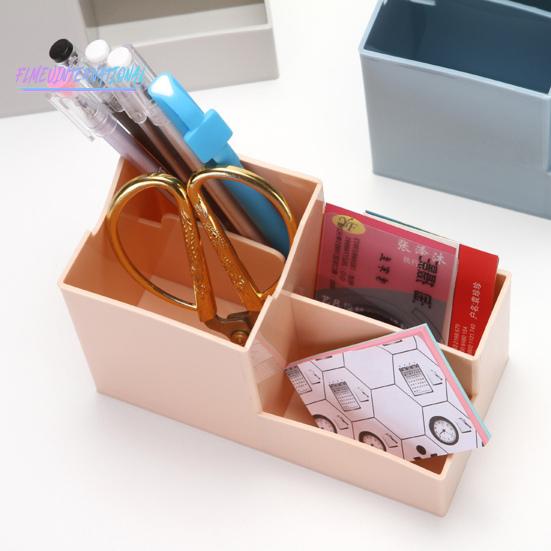 Многофункциональный настольный держатель для ручек, канцелярские принадлежности, инструменты для макияжа, органайзер, сплошной цвет, пластиковая коробка, настольный держатель для мобильного телефона, офисные, школьные принадлежности