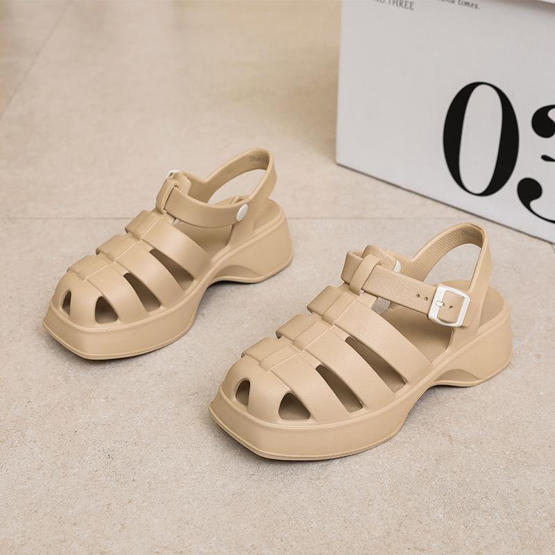 Женские модные универсальные пляжные сандалии на платформе с нескользящей подошвой