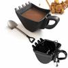 Durable 330ml Capacity Excavator Model Coffee Mug ABS Black Excavator Bucket Coffee Mug Coffee Mug with Spoon Home Use